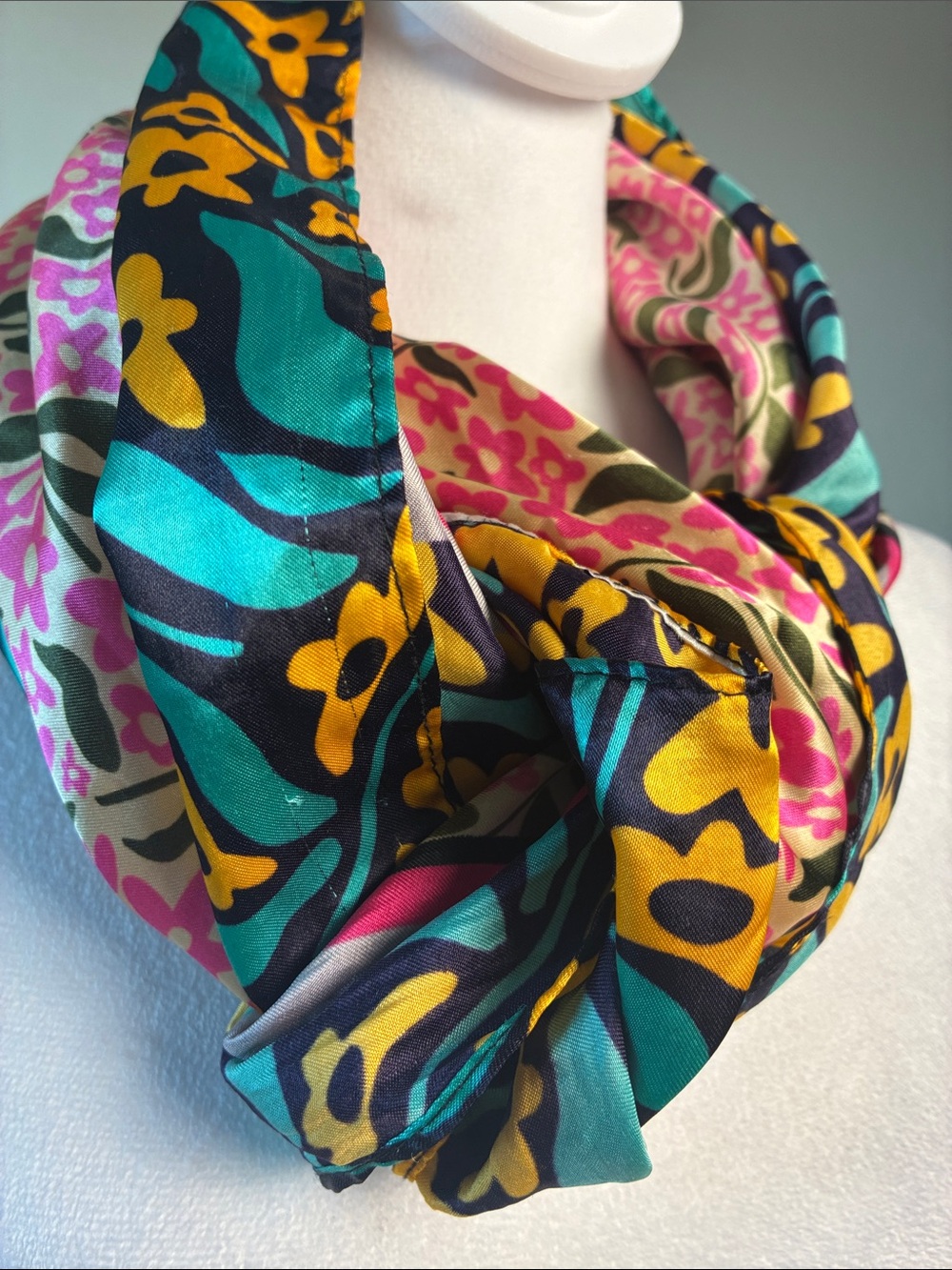 Multicolor Floral Infinity Scarf - Women Accessories